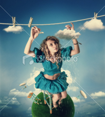 Girl Hanging Clouds